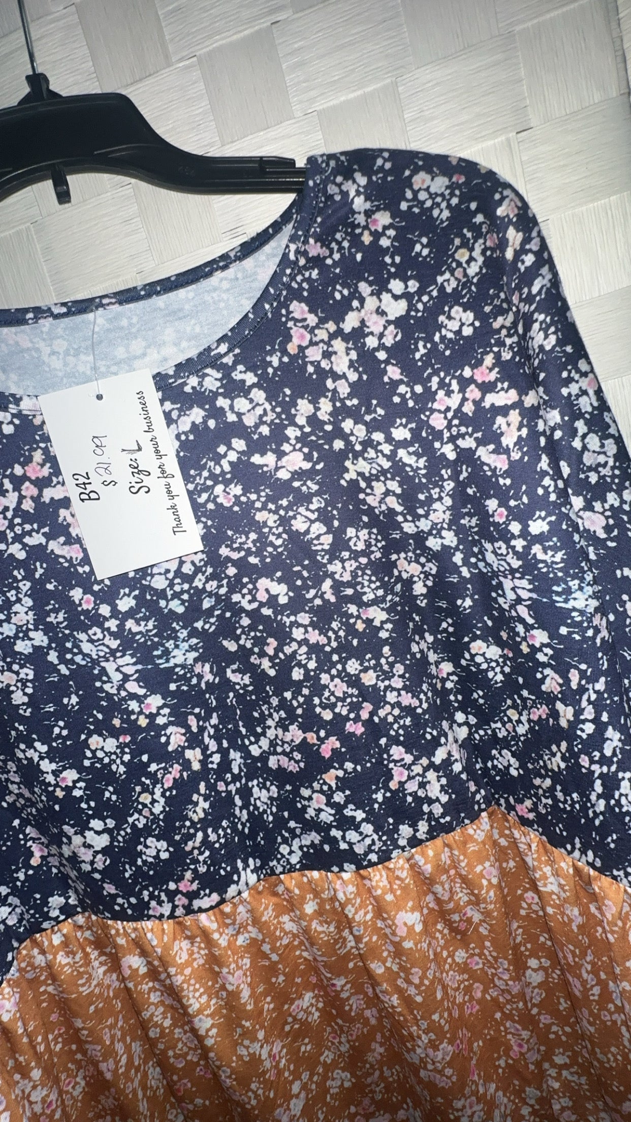 Blue floral blouse